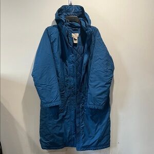 L.L. Bean Long Blue Hooded Coat